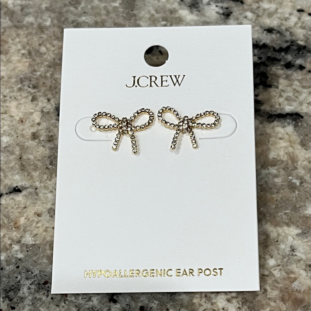 J. Crew Gold Bow Earrings
